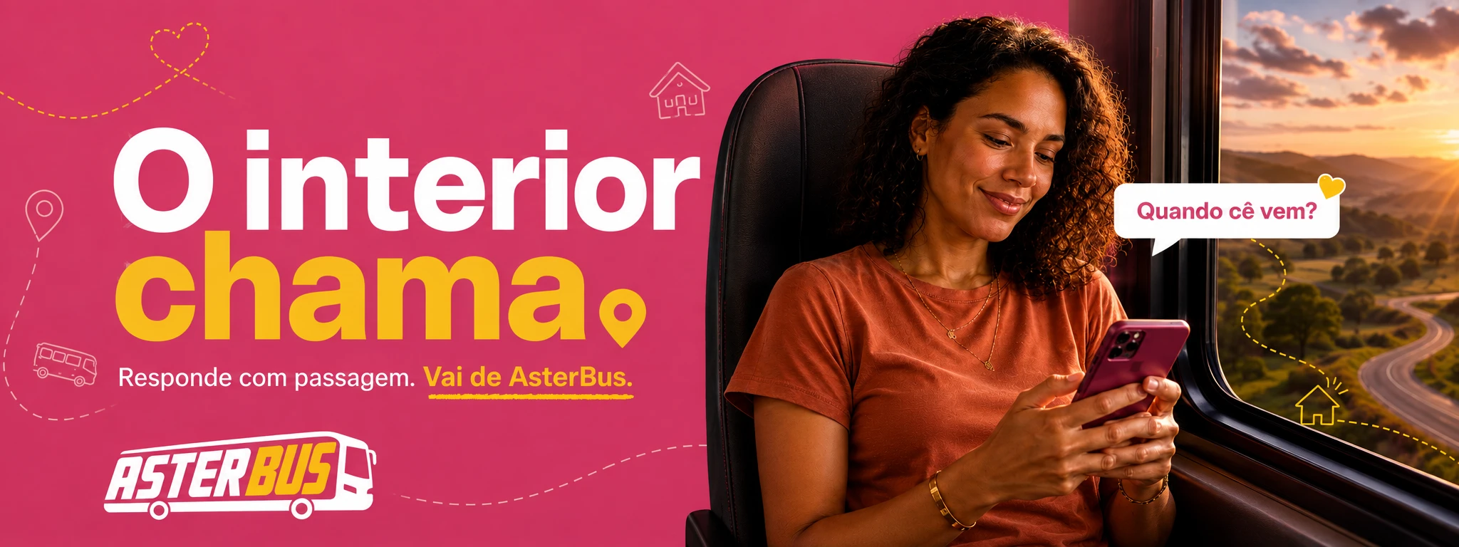 O interior chama. Responde com passagem. Vai de Aster.